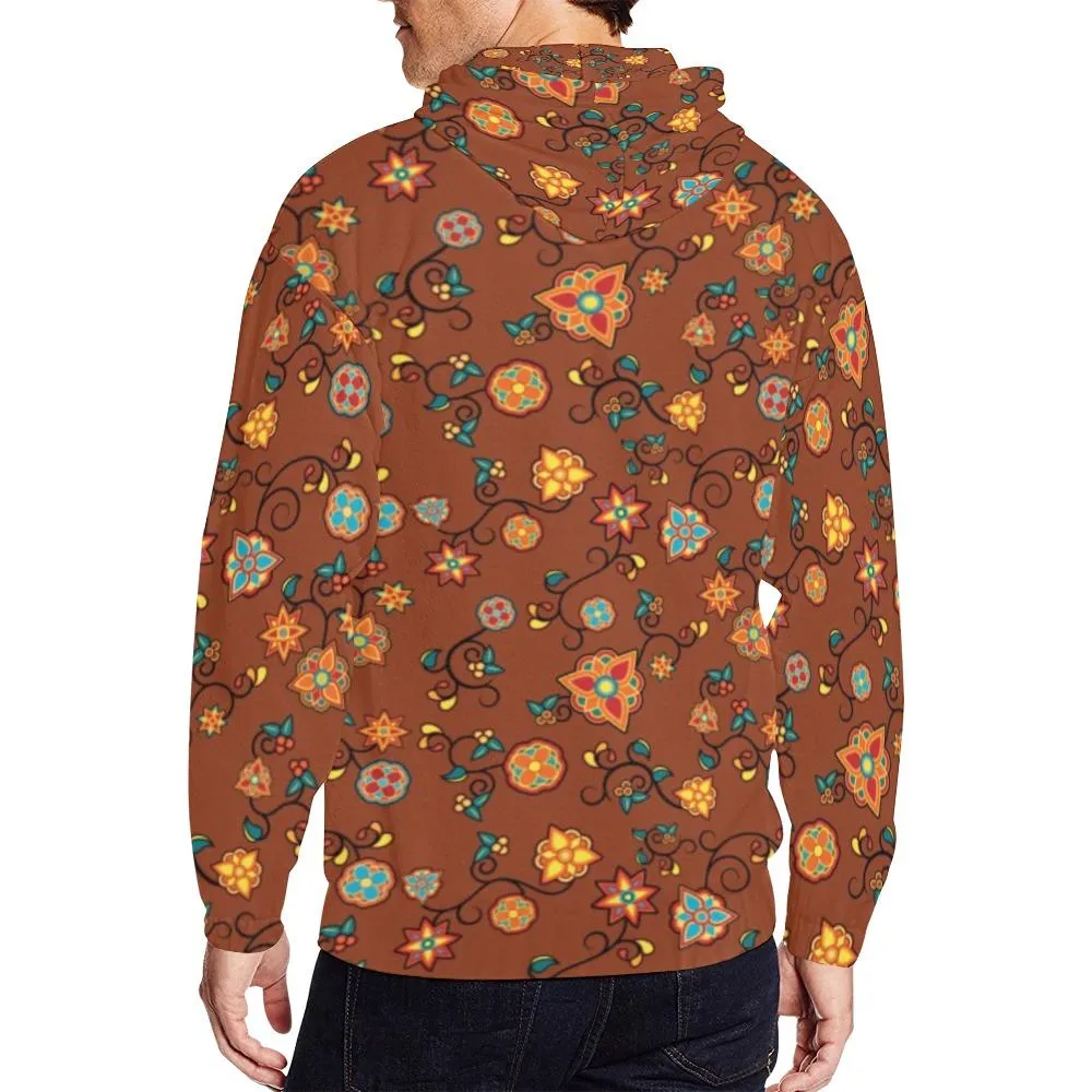 Fire Bloom Shade Men's Zipper Hoodie