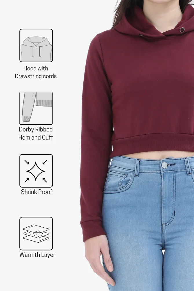 Maroon Crop Hoodie for women